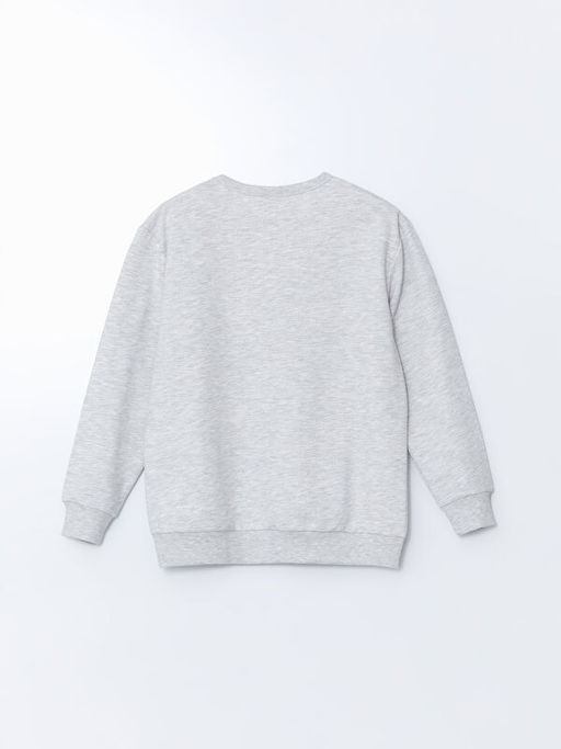 Bisiklet Yaka Kaplan Bask?l? Erkek ?ocuk Sweatshirt
