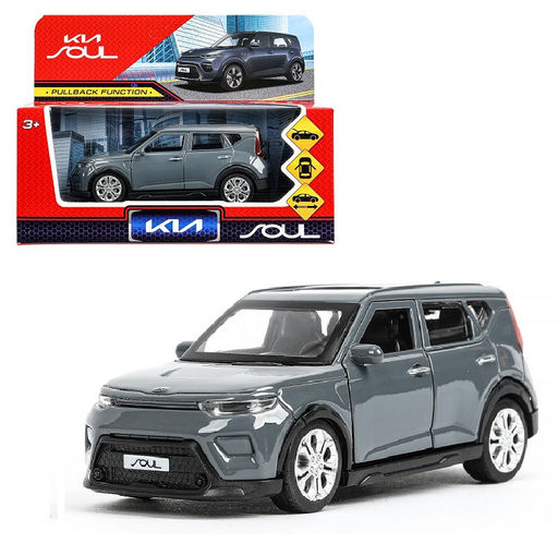 Технопарк. Модель "Kia Soul" 12 см, металл, двери, багаж., инерц, темно-серый, кор. арт.SOUL-12-DGR
