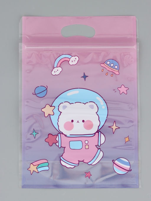 Цена за 50 шт. Пакет подарочный, с zip-lock застежкой, "Космическая история", 15х23 ± 1см МИКС