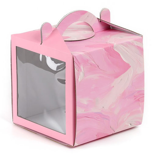 Цена за 5 шт. Коробка кондитерская с окном, сундук, «Нежные краски», 20×20×20 см