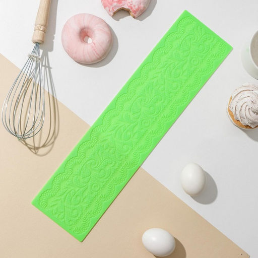 Коврик для айсинга Доляна «Ажур», силикон, 40×10 см, цвет розовый