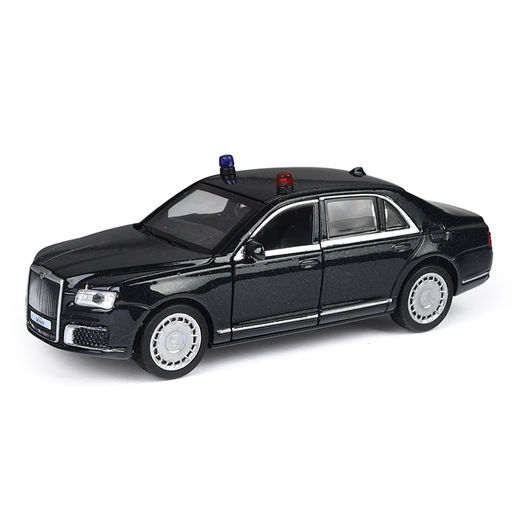 Машина металл Аурус Сенат 13,5 см, (двери, багаж, черный) инерц, в коробке