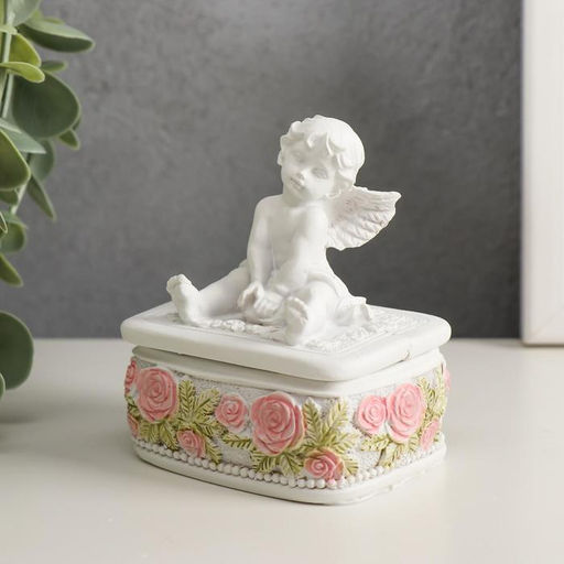 Шкатулка полистоун Белоснежный ангел МИКС 9х6,1х6,7 см - Simaland фото 5