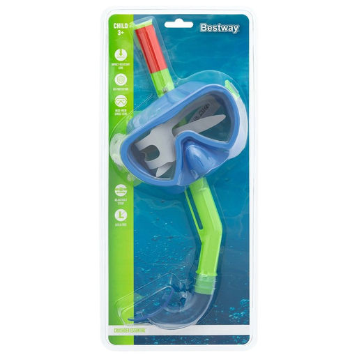 Набор для плавания Essential Lil' Glider: маска, трубка, от 3 лет, обхват 48-52 см, МИКС, 24036 Bestway