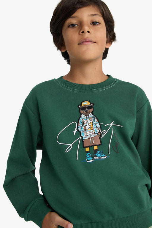 Bisiklet Yaka Bask_l_ Sweatshirt Erkek _ocuk - Defacto фото 4