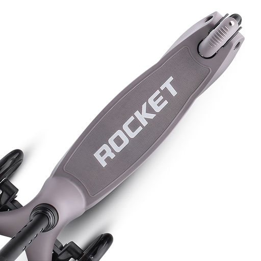 Самокат 3-х колесный ROCKET,колеса PU со светом, светящаяся стойка, ABEC 7, серый