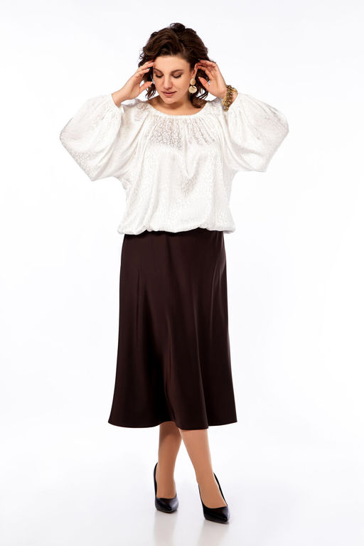 Костюм Olga Style С882 белый/шоколад