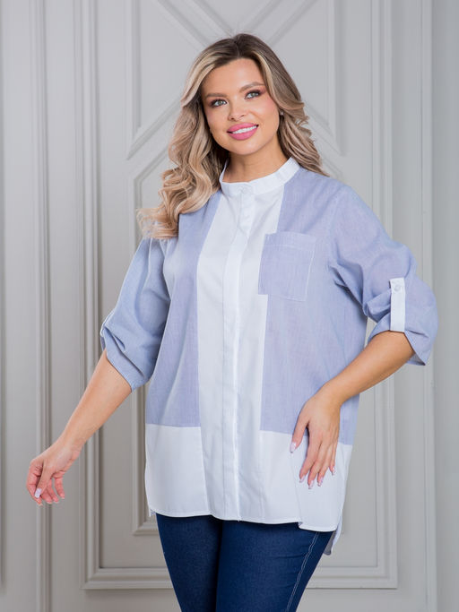 Блузка 1472 в стиле колорблок - Novita фото 3