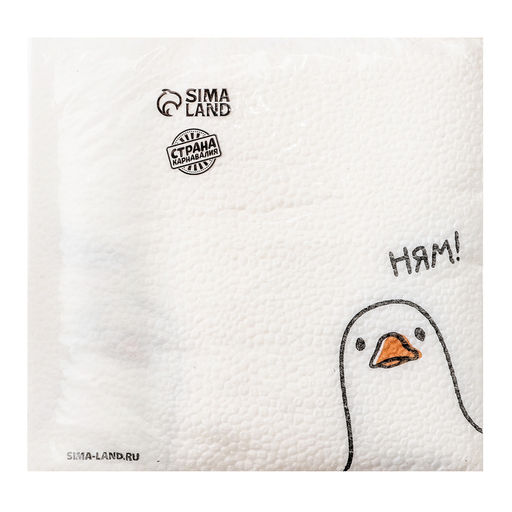 Цена за 2 шт. Салфетки бумажные однослойные «Гусь» 24 х 24 см, 20 шт