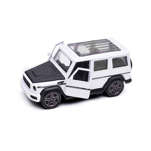 Белая инерционная машинка Джип с люком die-cast,1:32, открывающиеся двери