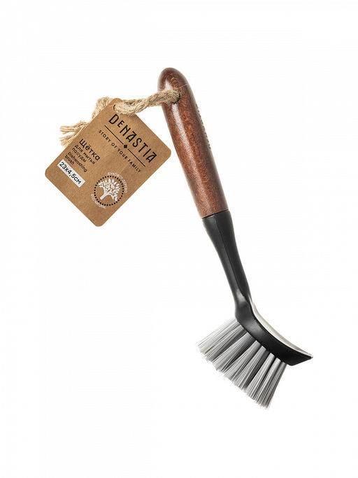 Щётка для мытья посуды 22x4,5x7 коричневый бук, ПП, ПЭТ