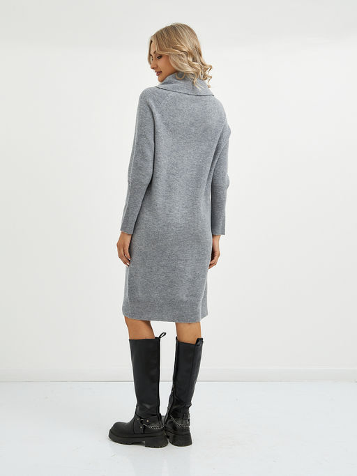 платье серое из шерсти с объемным воротом - Glenfield фото 12