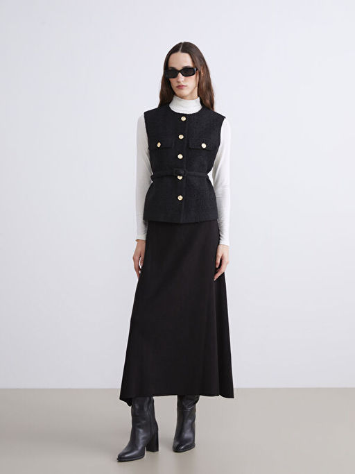 Bisiklet Yaka Kad?n T?vit Yelek