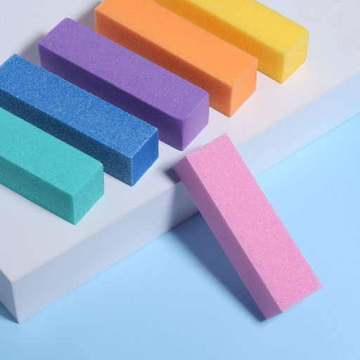 Цена за 10 шт. Баф наждачный для ногтей, четырёхсторонний, 9×2.5×2.5 см, МИКС