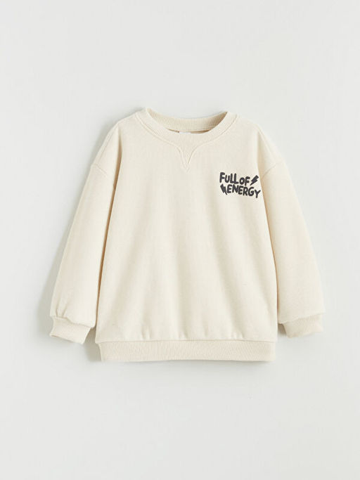 Bask?l? Erkek ?ocuk Sweatshirt