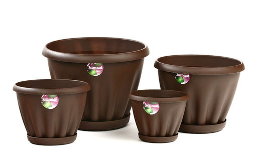 Горшок "Знатный" 0,45 л, d-110, с/п, шоколад, арт. Мп300Ш