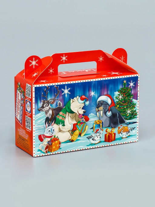 Цена за 4 шт. Подарочная новогодняя коробка «Сияние праздника», подарочек малый 17.5×7×10.5 см