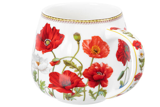 Кружка 400 мл 13*10*8,5 см Маки бочонок, NEW BONE CHINA - Elan gallery фото 13