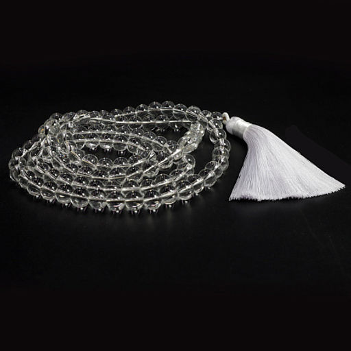 Четки из камня 108 бусин Горный хрусталь Камень для медитации и развития сверспособностей 10см