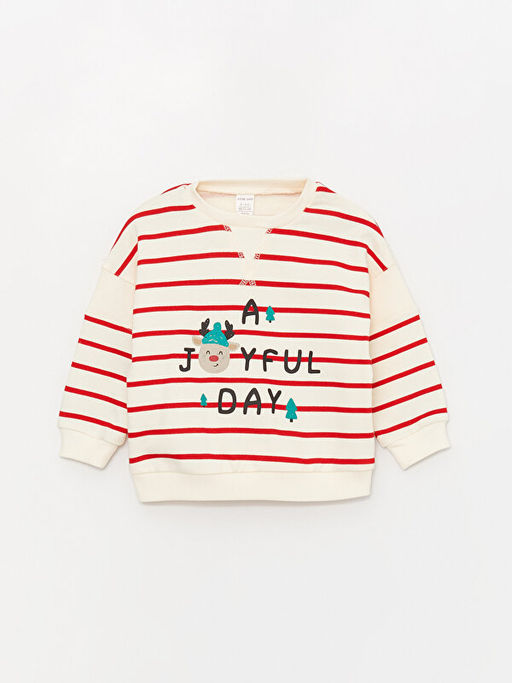Bisiklet Yaka Uzun Kollu Bask?l? Erkek Bebek Sweatshirt ve Tayt 2li Tak?m - Waikiki фото 2