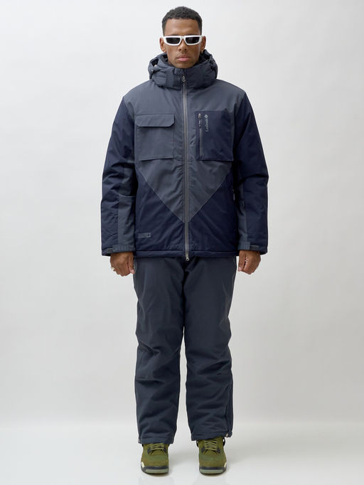 Горнолыжный костюм мужской зимний темно-серого цвета 392TC - Leifensh фото 7