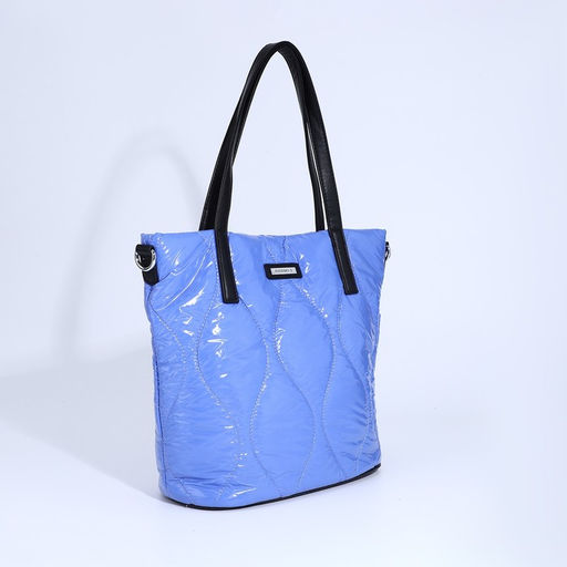 Сумка-тоут на молнии, наружный карман, длинный ремень, цвет синий - Simaland фото 3