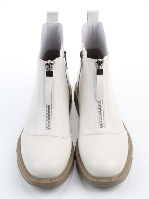 01-M43-11 LT.BEIGE Ботинки демисезонные женские (натуральная кожа, байка)