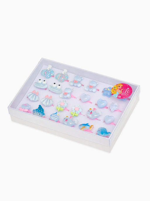 Цена за 24 шт. Кольцо «Выбражулька. Морской мир», форма МИКС, разноцветное, безразмерное