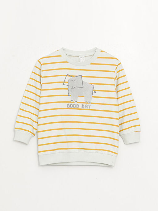 Bisiklet Yaka Uzun Kollu Erkek Bebek Sweatshirt ve Pantolon 2li Tak?m - Waikiki фото 2