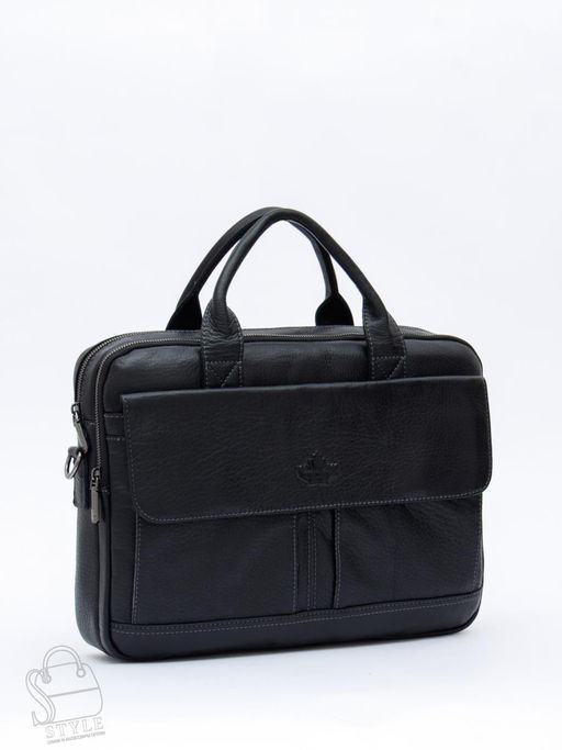 Портфель мужской кожаный 0883Z black Zinimsk