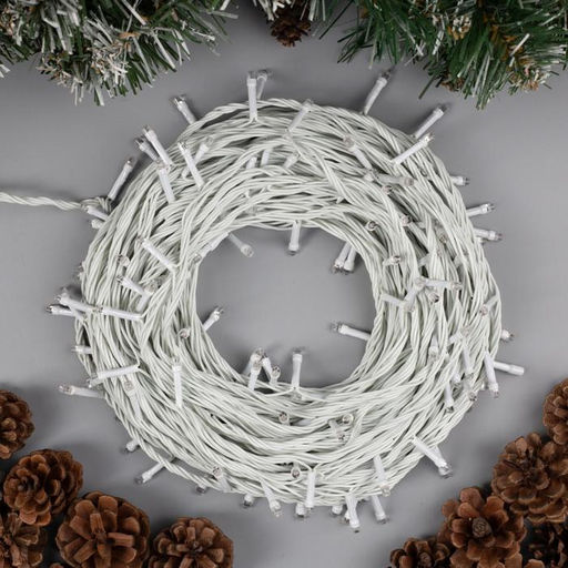 Гирлянда Нить 20 м, IP20, белая нить, 200 LED, свечение жёлтое, 8 режимов, 220 В - Luazon lighting фото 2