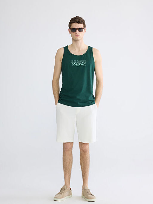 U Yaka Bask?l? Erkek Kolsuz Ti??rt