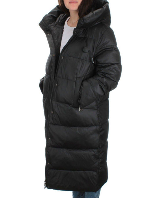 H-2202 BLACK Пальто зимнее женское (200 гр .холлофайбер) - Фабричный китай фото 9