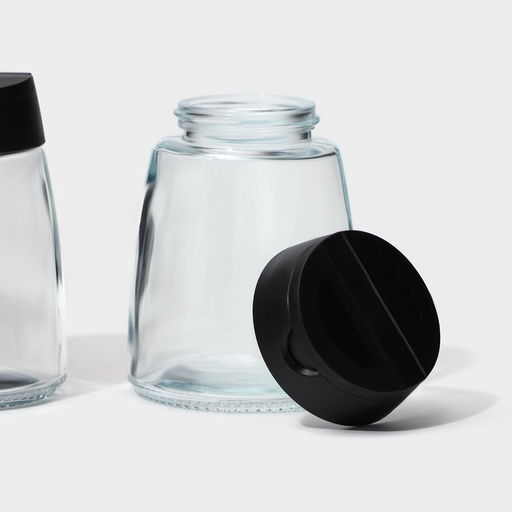 Баночки для специй с пластмассовой крышкой Доляна «Отто», набор 4 шт.: 140 мл, 6.2×8.4 см, стекло