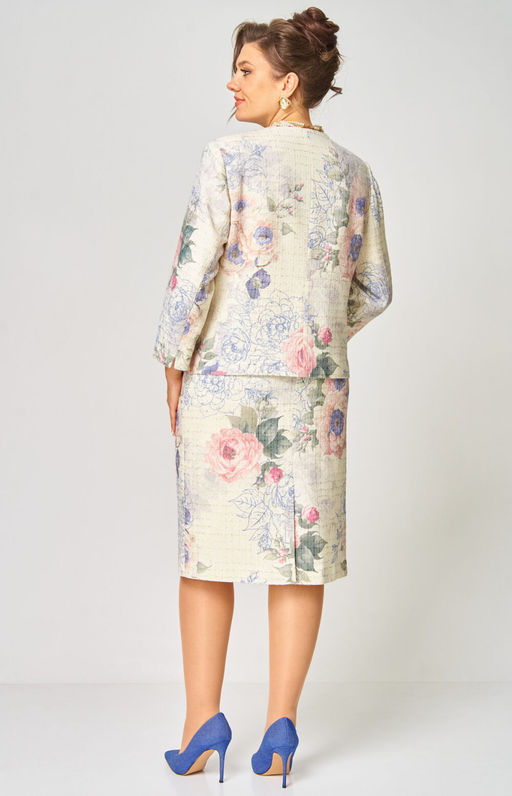 Костюм БелЭльСтиль 861/557 молочный твид фото 8