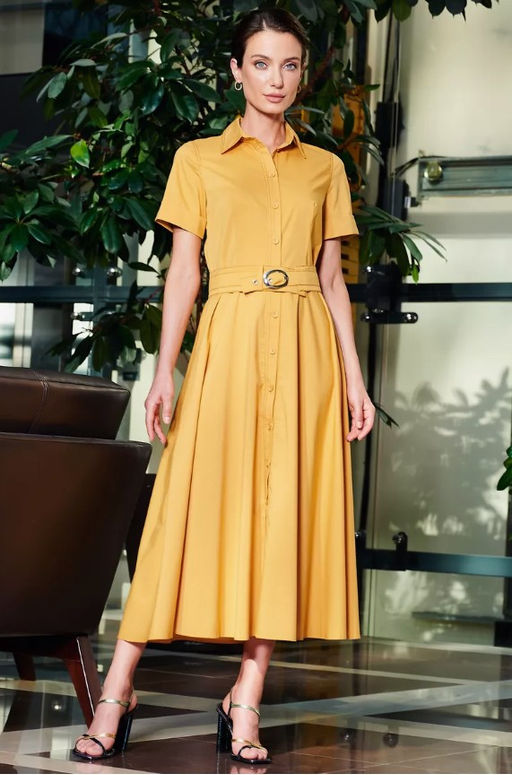 Платье из однотонного хлопка