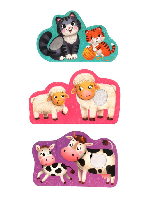 Пазл MAXI Животные, тактильный, 6 крупных деталей - Simaland фото 2