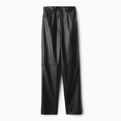 Брюки женские из экокожи MINAKU: Eco leather, чёрные, размер 52