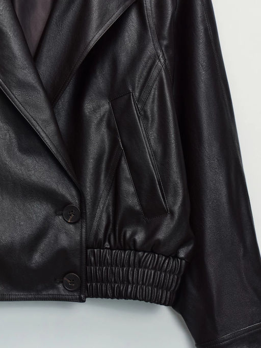 Куртка-бомбер из искусственной кожи с отложным воротником ZR2604102201-27 / Zarina  фото 12