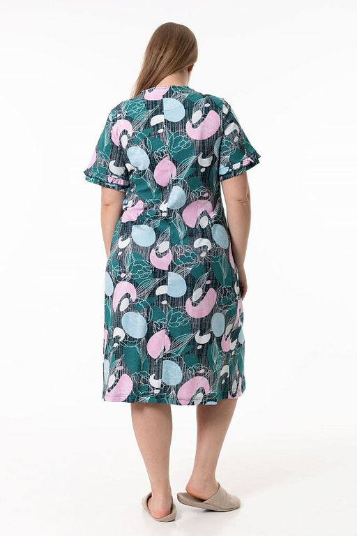 Халат М31430Азр зеленый/розовый - Елена фото 3