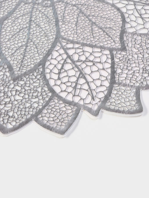 Цена за 12 шт. Салфетка сервировочная на стол Цветок, d=43 см, цвет серебряный - Simaland фото 12