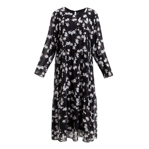 Платье женское миди MIST plus-size, чёрное-белое, размер 54