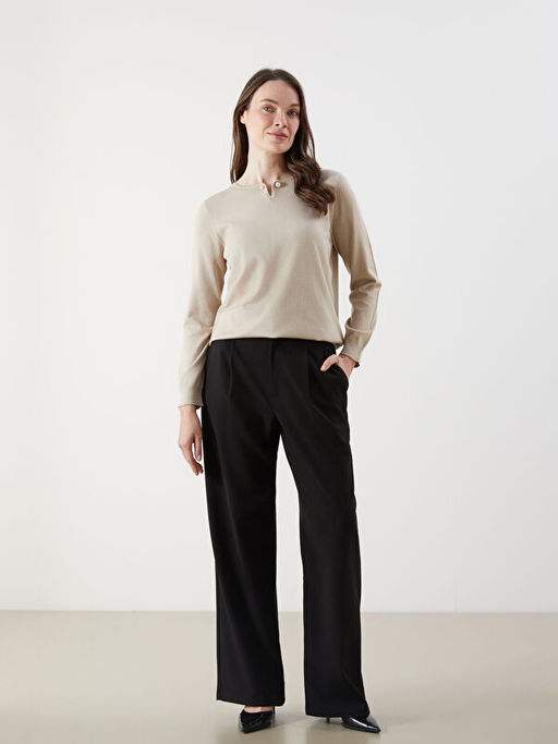 Bisiklet Yaka Kad?n Triko Kazak