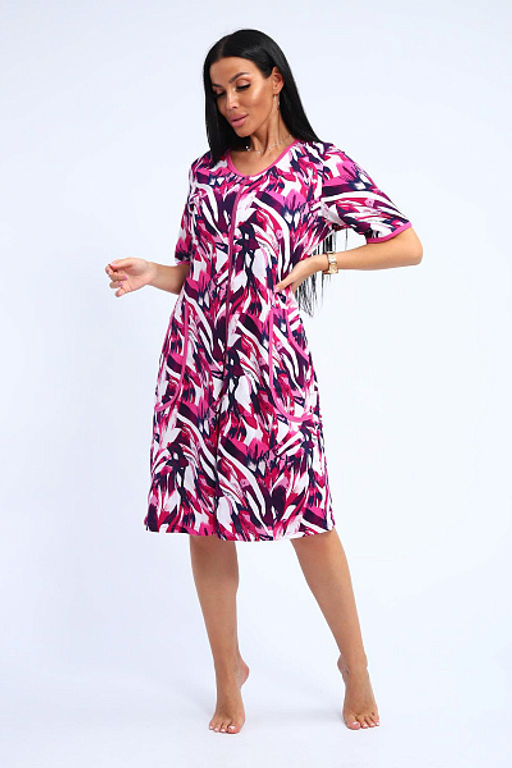 Халат женский на молнии с карманами (01057, синий) - Плиона фото 27