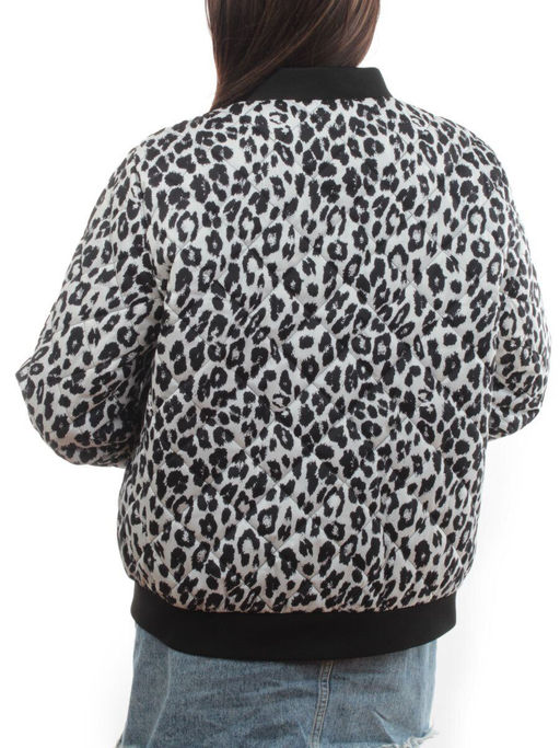 S24-139 WHITE/BLACK Куртка бомбер демисезонная женская (100 гр. синтепон) - Fashion фото 8