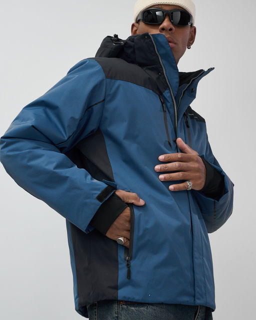 Горнолыжная куртка мужская зимняя синего цвета 7611S - Mtforce фото 6