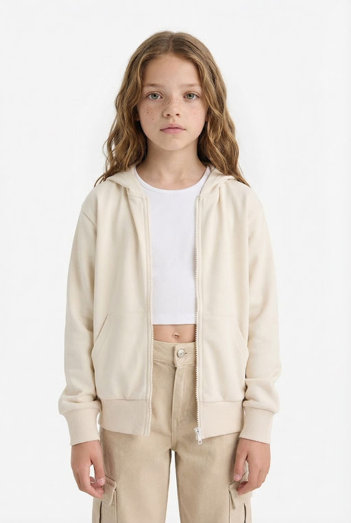 Regular F_t Basic Kap__onlu Fermuarl_ Sweatshirt K_z _ocuk - Defacto фото 3
