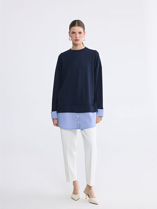 Bisiklet Yaka Oversize Kad?n Tunik