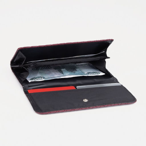 Кошелёк на кнопке, цвет бордовый - Simaland фото 4