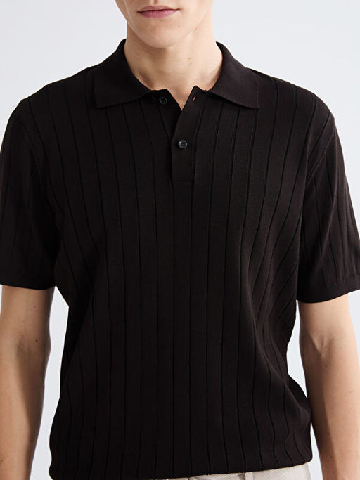 Polo Yaka K?sa Kollu Erkek Triko Kazak